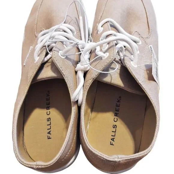 New Men Casual Beige Canvas Shoes Size 11 - Picture 4 of 7